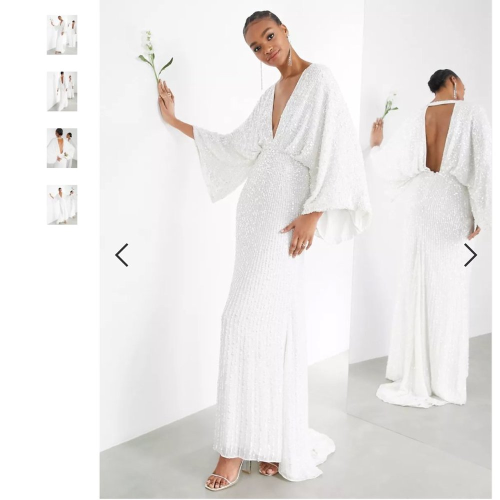 ASOS EDITION Ciara sequin kimono sleeve wedding